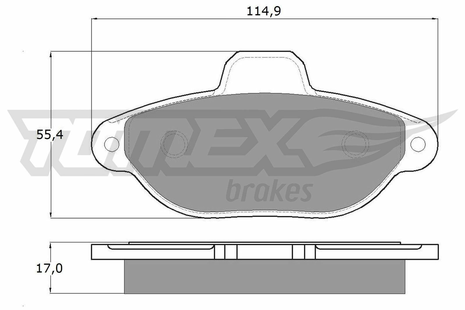 Sada brzdových destiček, kotoučová brzda TOMEX Brakes